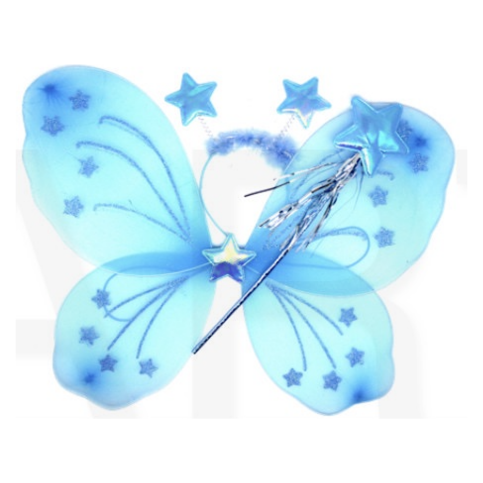 Girls Kids Angel Fairy Butterfly Wing Fancy Princess Dress Up Party Costume Prop - Blue