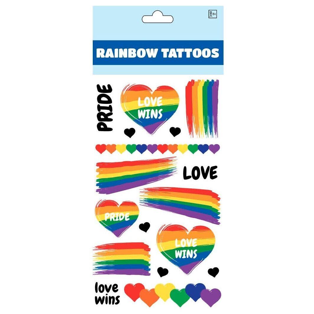 17x Rainbow Tattoos Pride Temporary Waterproof Gay Pride Stickers Mardi Gras