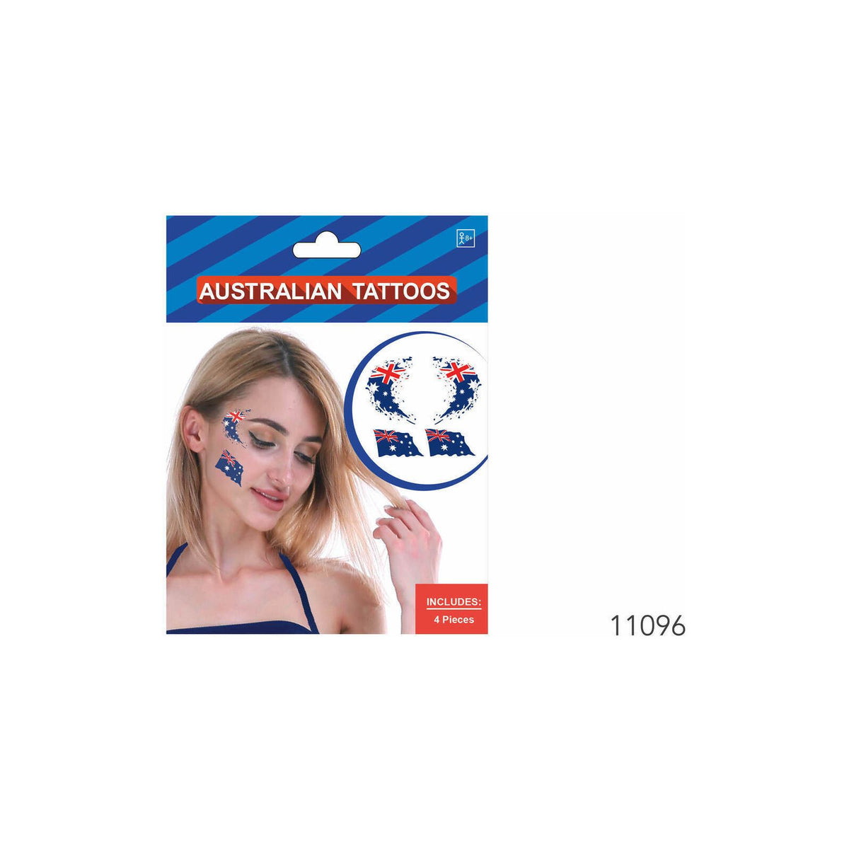 4pcs Australian Flag Face Tattoos Anzac Australia Day Soccer Tennis