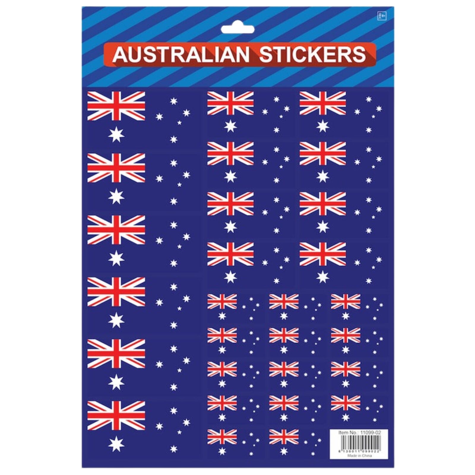 Australian Flag Stickers – 4x A4 Sheets of Festive Stickers for Australia Day Celebrations