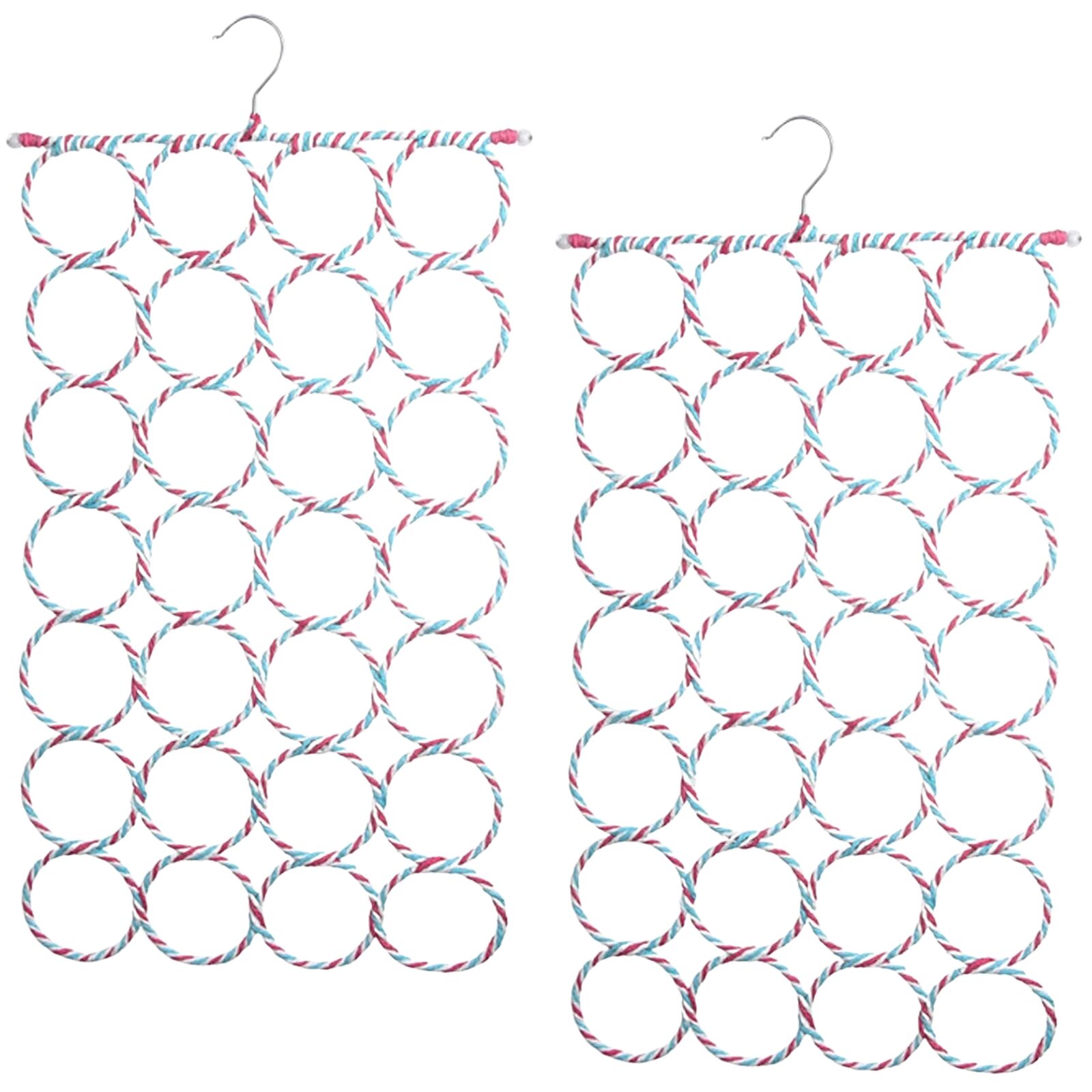 2x 24 Hole Scarf Hanger Holder Storage Tie Belt Scarf Organiser Space Saver