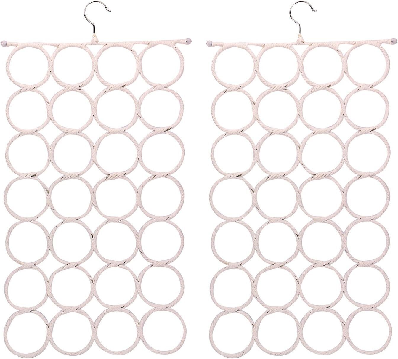 2x 24 Hole Scarf Hanger Holder Storage Tie Belt Scarf Organiser Space Saver