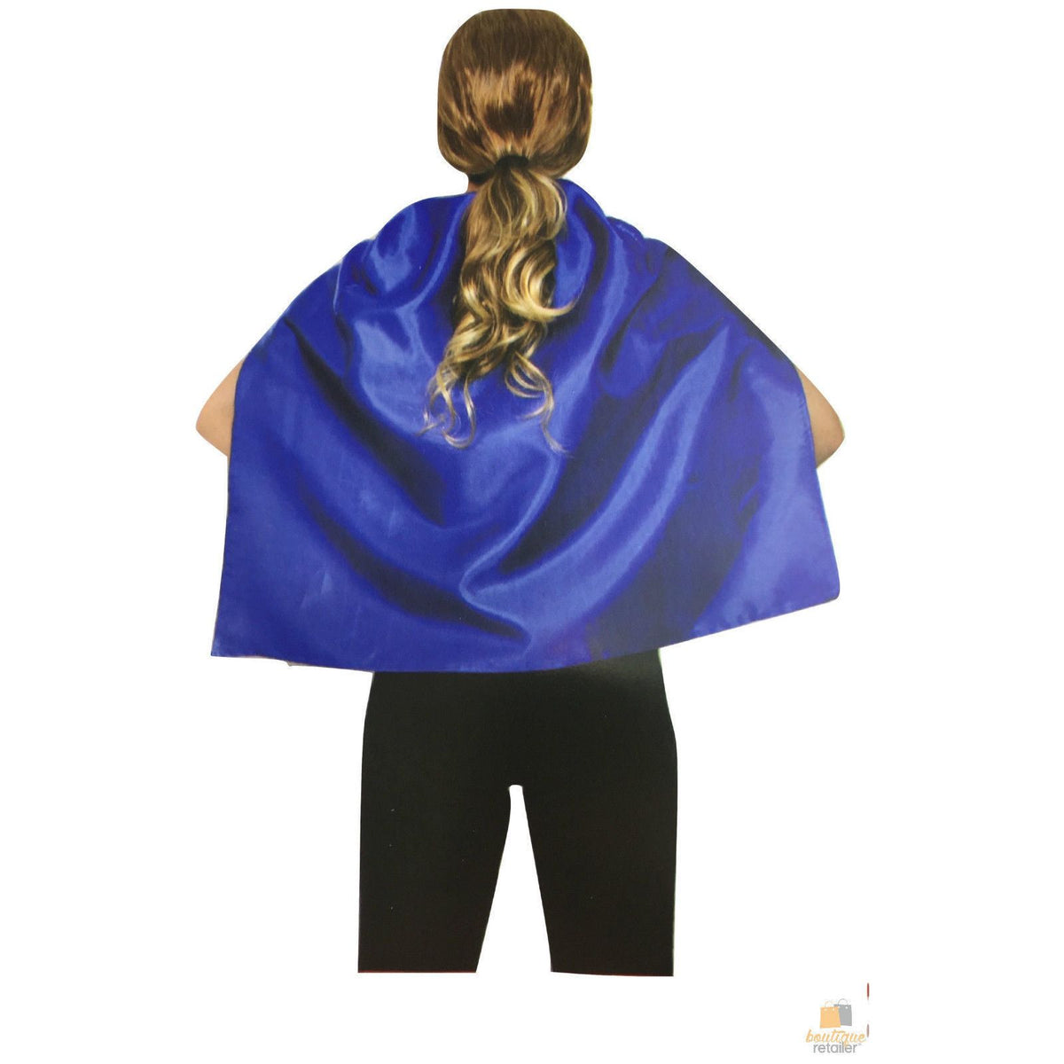 SHORT CAPE Kids Childrens Party Costume Vampire Coat School Team Colours - Blue