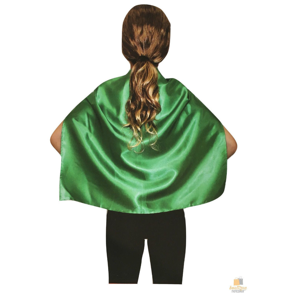 SHORT CAPE Kids Childrens Party Costume Vampire Coat School Team Colours - Green