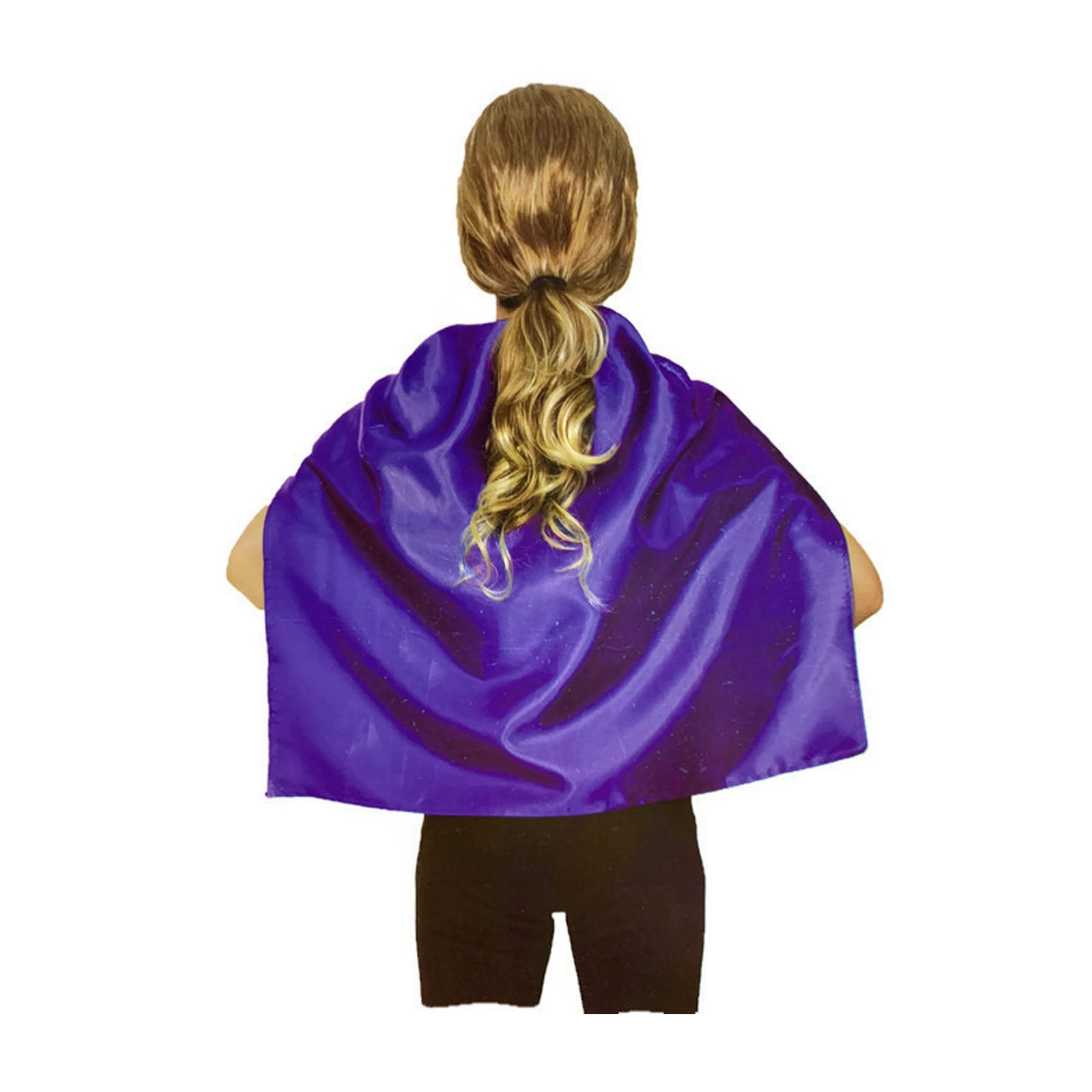 SHORT CAPE Kids Childrens Party Costume Vampire Coat School Team Colours - Purple