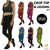 Womens CROP TOP Tank + LEGGING Pants SET Jogger Sport Party Tracksuit Gym Yoga - Red