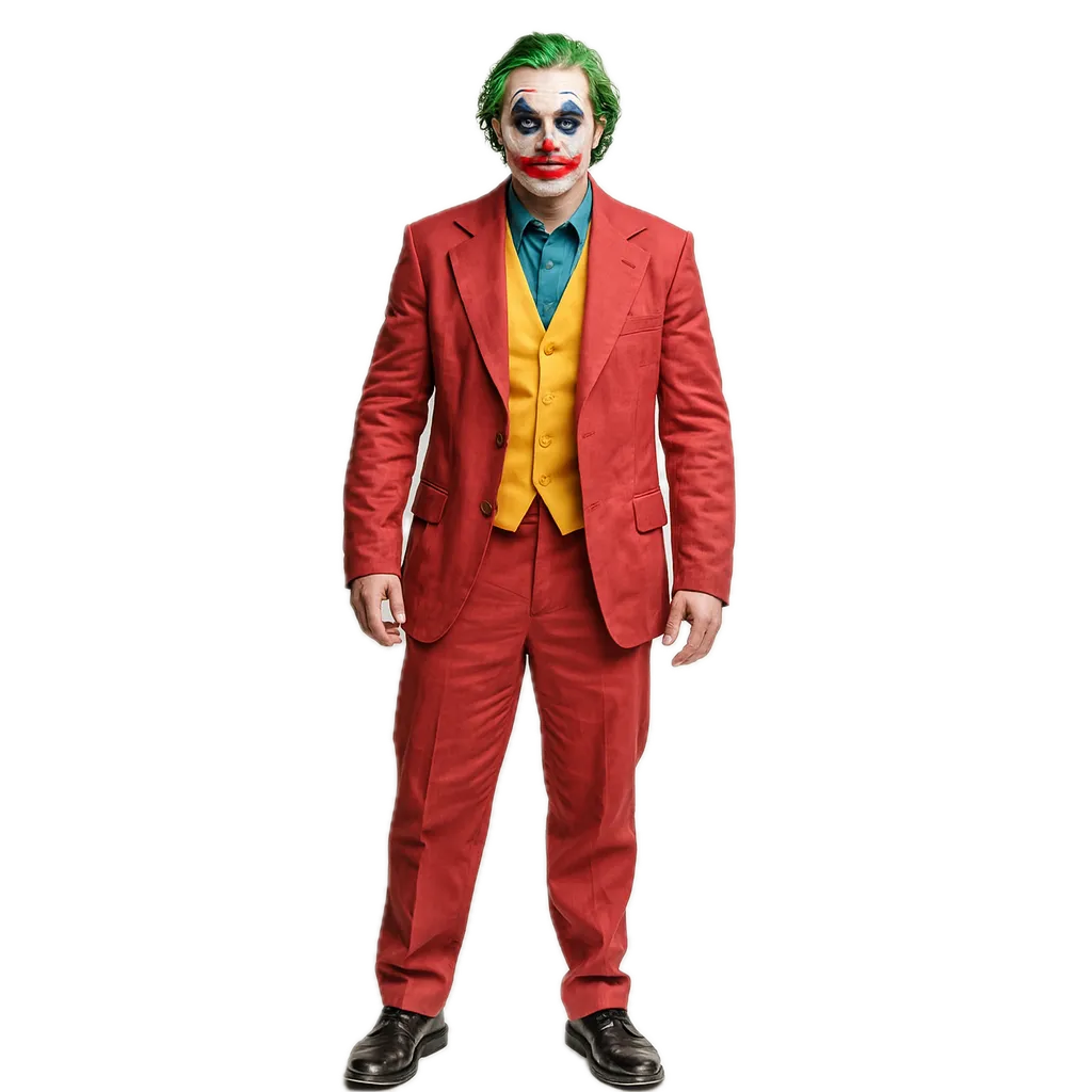 Adult Mens Halloween Maroon Clown Costume Joker Creepy Evil Jester