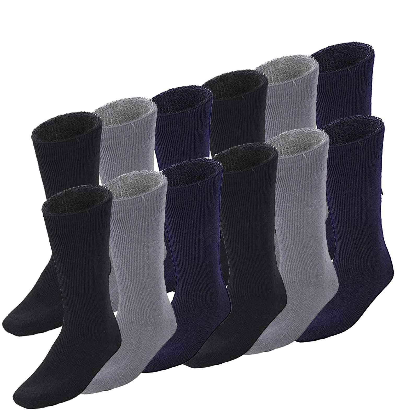 12 Pairs BAMBOO SOCKS Mens Heavy Duty Premium Thick Work Socks Cushion BULK - Assorted Colour Pack
