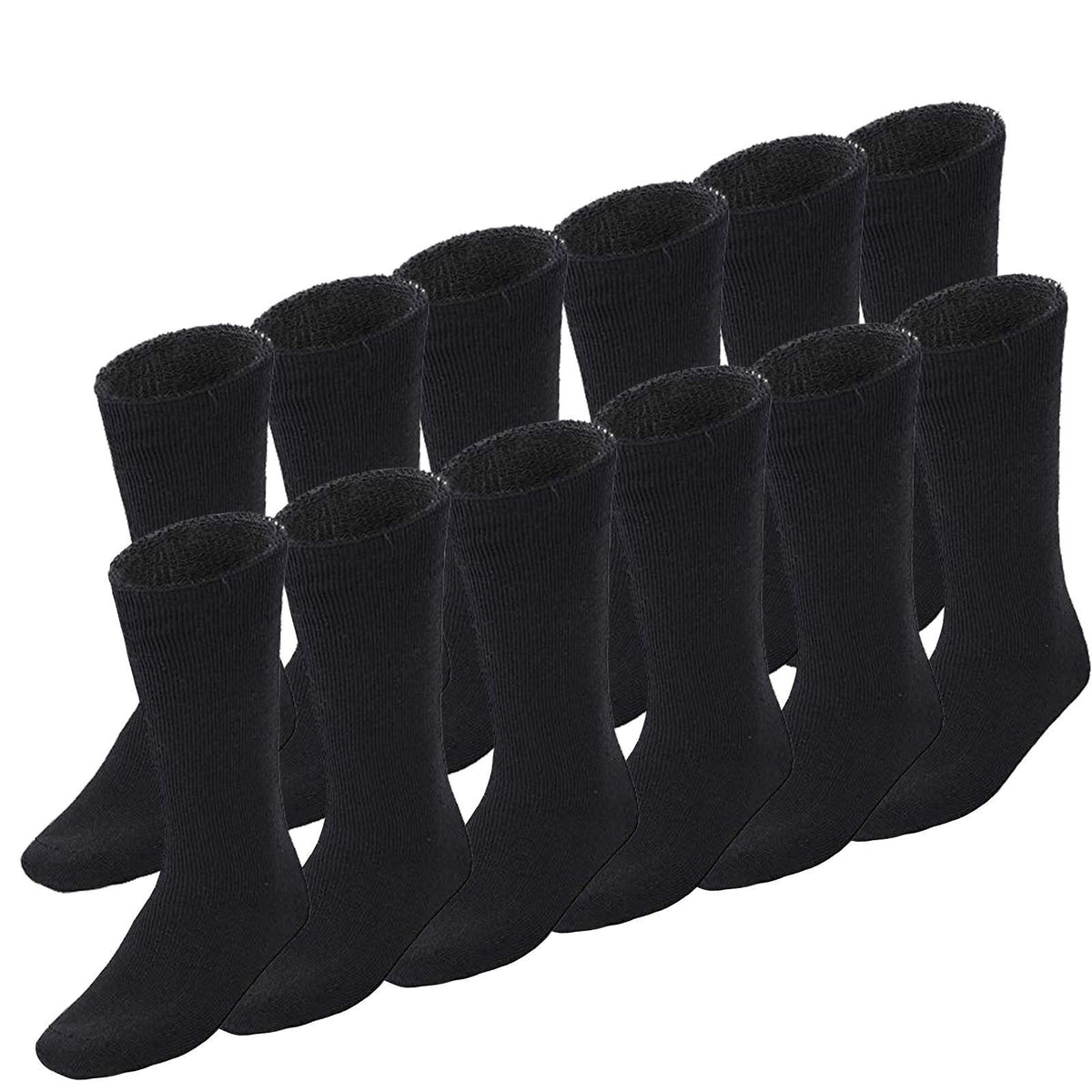 12 Pairs BAMBOO SOCKS Mens Heavy Duty Premium Thick Work Socks Cushion BULK - Black