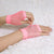 12 Pair Fishnet Gloves Fingerless Wrist Length 70s 80s Costume Party -Light Pink