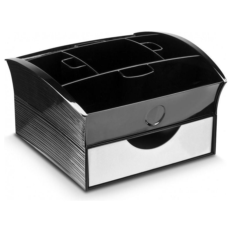 CEP Deluxe Tea Coffee Storage Home Office Organiser Distributor Tray - Black