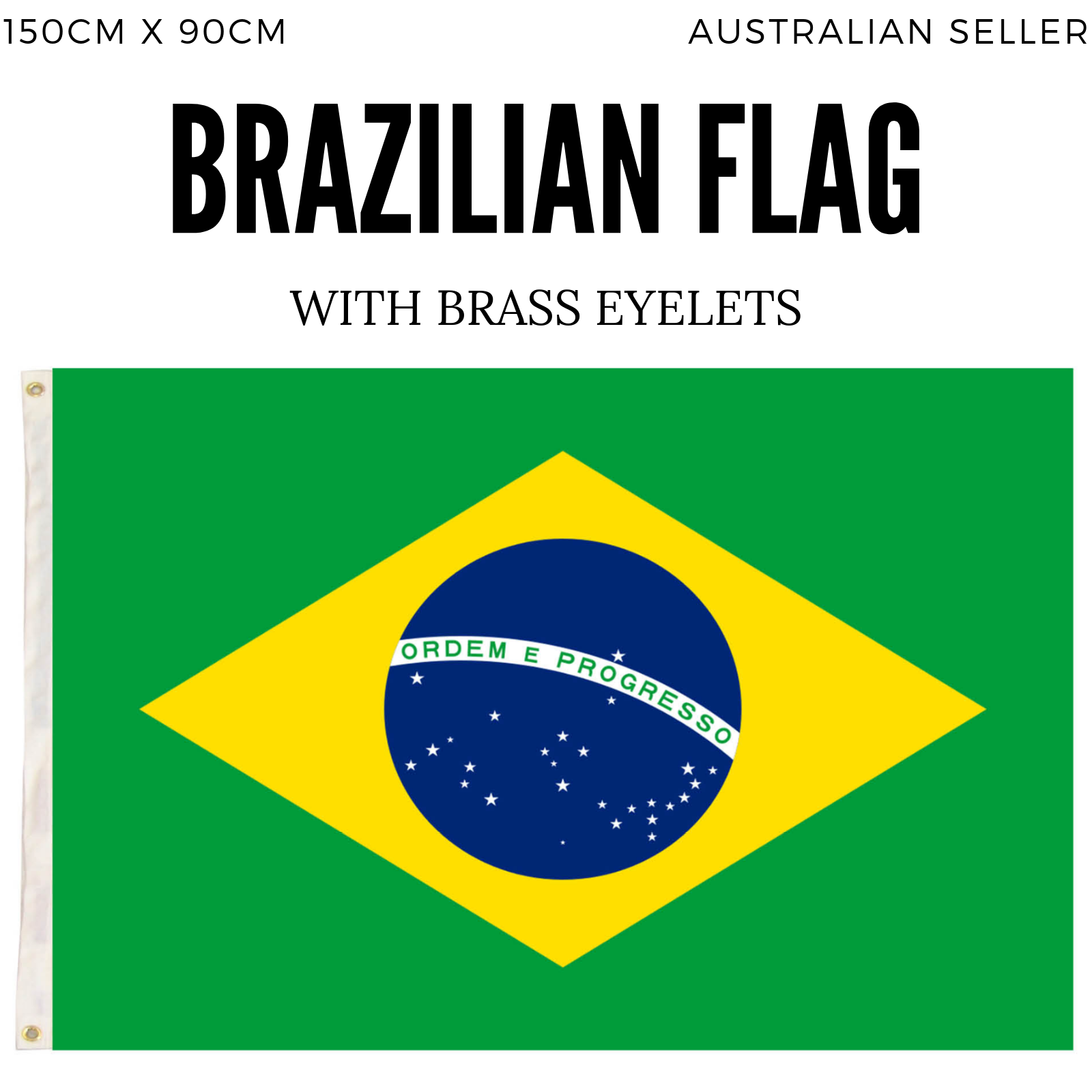 2x Brazil Country Flags Heavy Duty Brasil World Cup Brazilian  - 150cm x 90cm