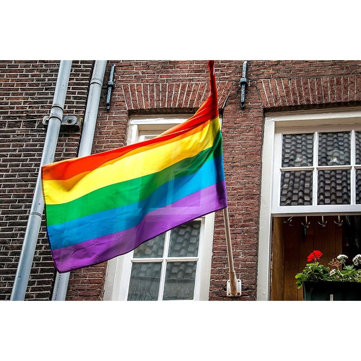 DELUXE RAINBOW GAY PRIDE FLAG Outdoor Banner 150x90cm 3x5ft with Metal Eyelets
