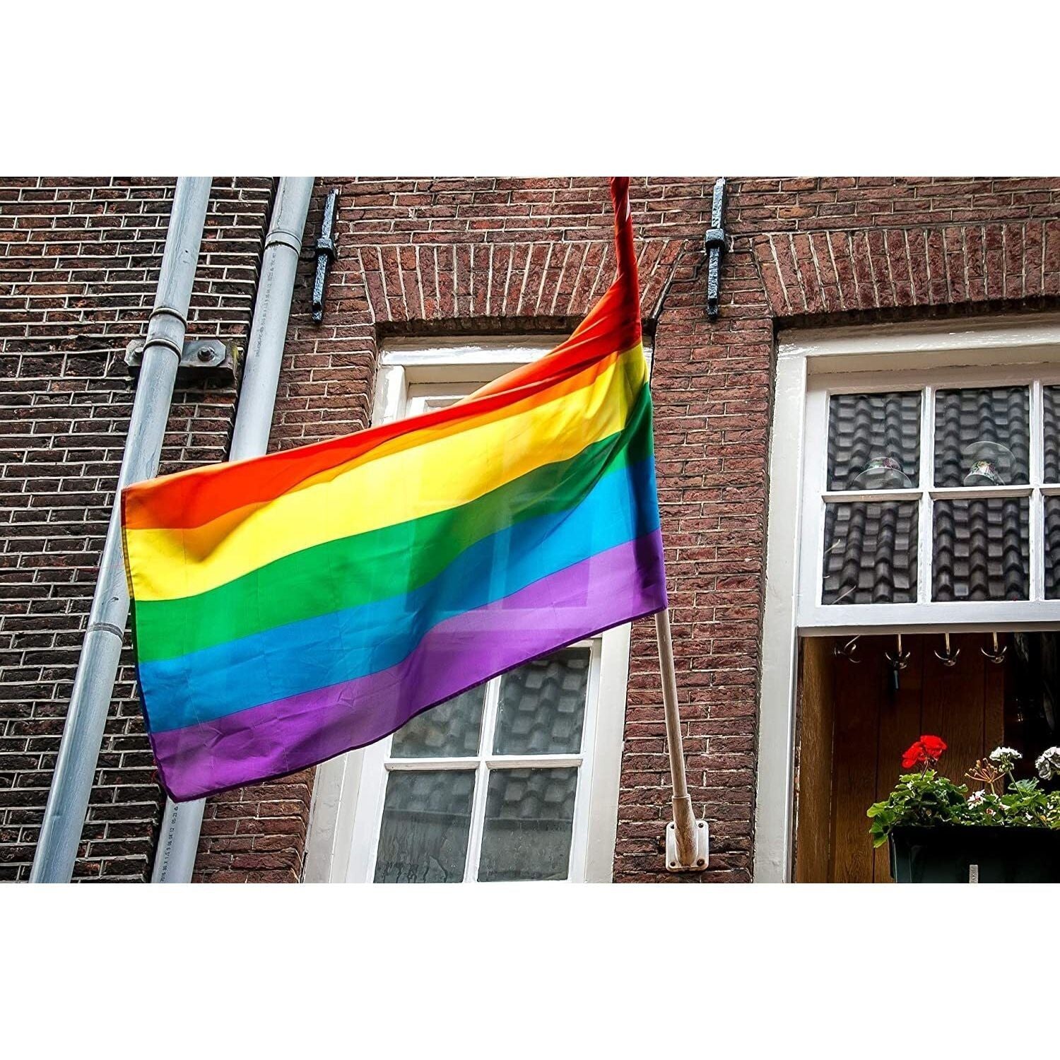 DELUXE RAINBOW GAY PRIDE FLAG Outdoor Banner 150x90cm 3x5ft with Metal Eyelets