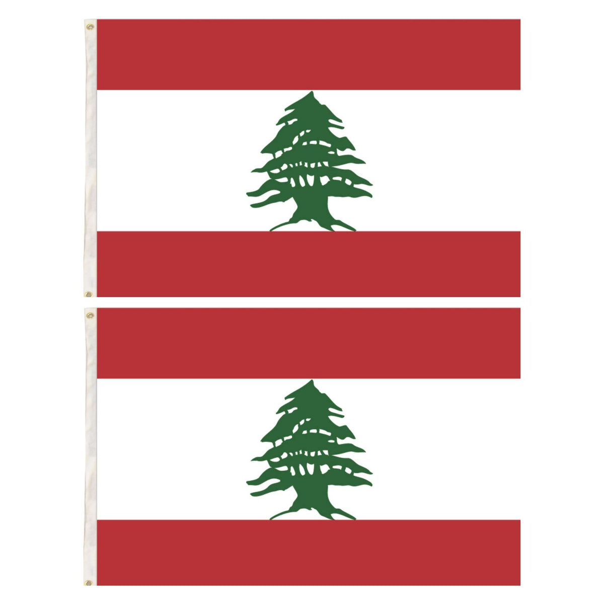2x Lebanon Lebanese Country Flags Heavy Duty Outdoor - 150cm x 90cm