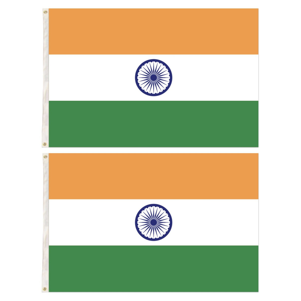 2x India Country Flags Indian Heavy Duty National Cricket Diwali Divali - 150cm x 90cm