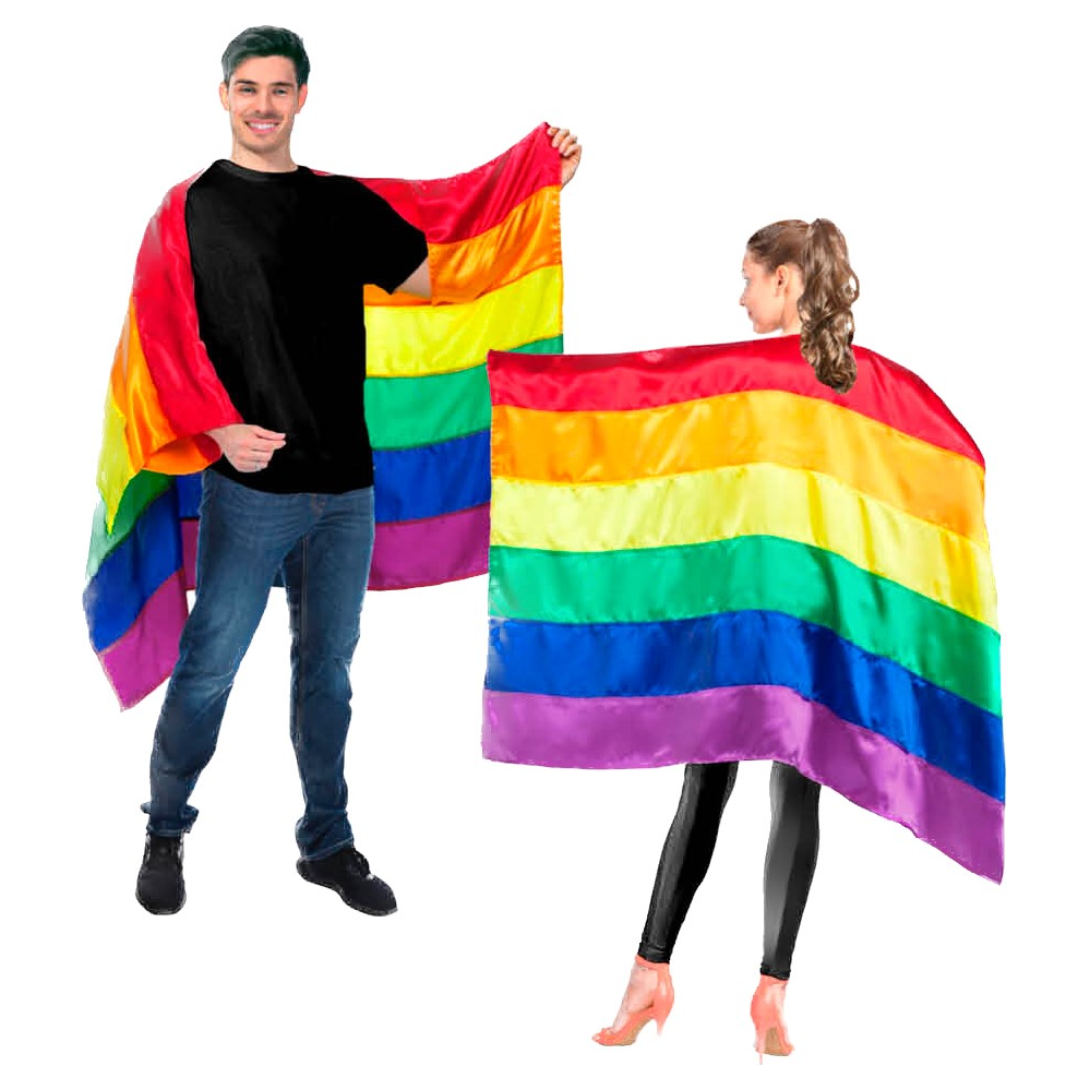 Rainbow Flag Cape Banner Decor Pride Mardi Gras - 150cm x 90cm