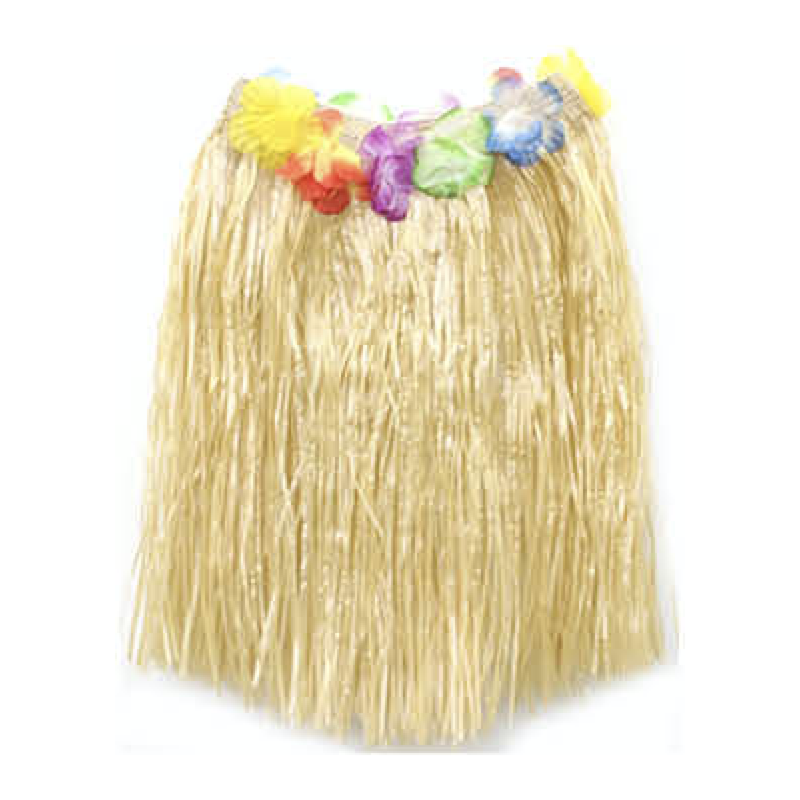 40cm HAWAIIAN HULA SKIRT Tropical Costume Dress Lei Grass Flower Party Adult - Natural