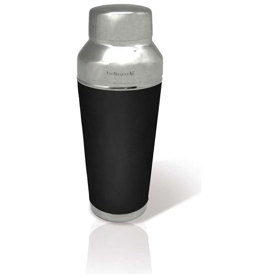 700ml Vin Bouquet Cocktail Shaker Shaker with Strainer in Silver/Black