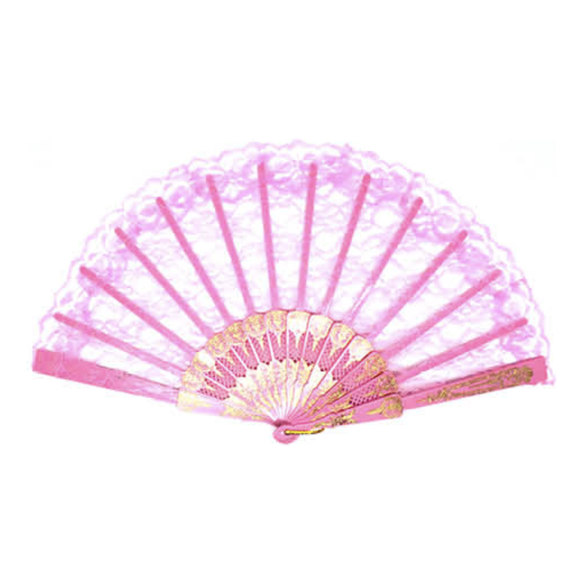 LACE FAN Hand Folding Wedding Party Bridal Spanish Costume Accessory - Light Pink