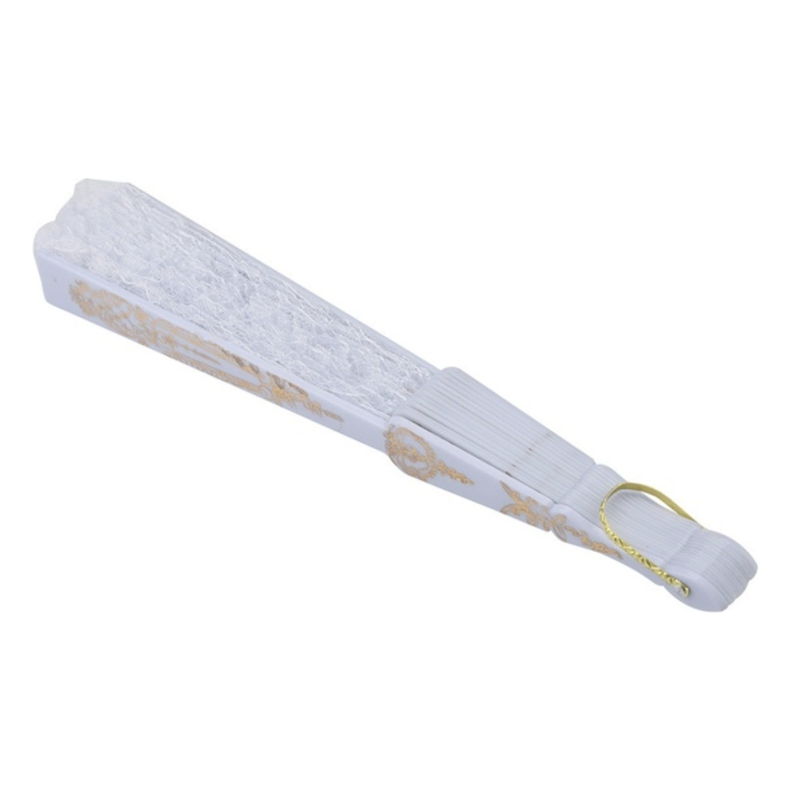 LACE FAN Hand Folding Wedding Party Bridal Spanish Costume Accessory - White