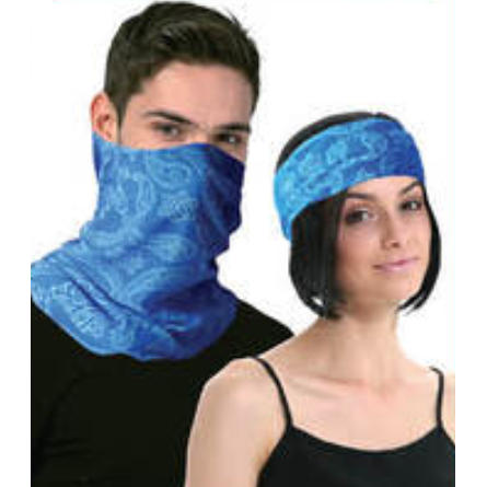 Seamless Tube Bandana Head Scarf Face Cover Mask Pattern Mask Neck Gaiter - Royal Blue