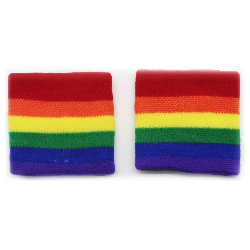 2x RAINBOW WRISTBANDS Gay Lesbian Pride LGBT Mardi Gras Party