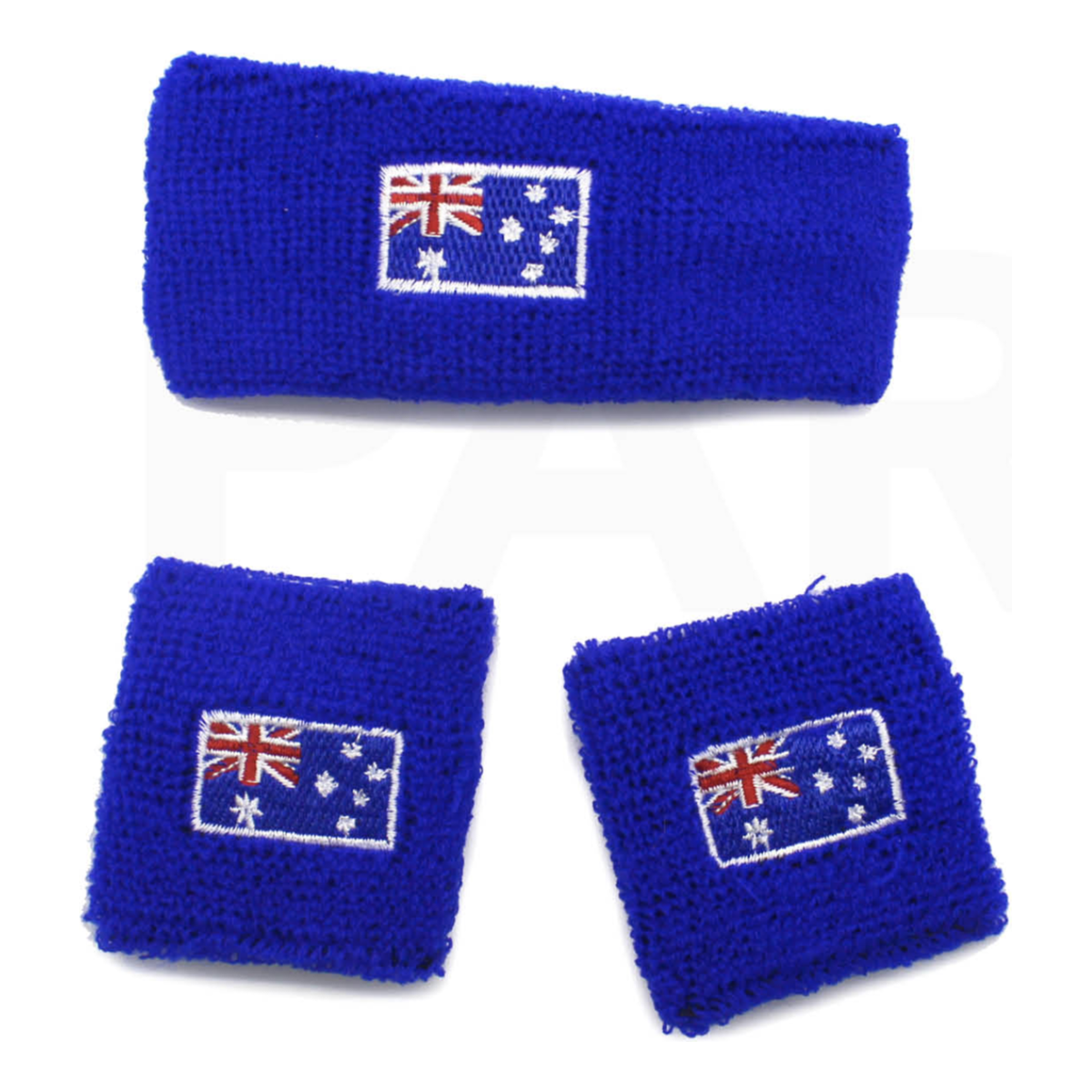 Australia Day Australian Flag Head Hand &amp; Wrist Band Set Sweatband Accessories