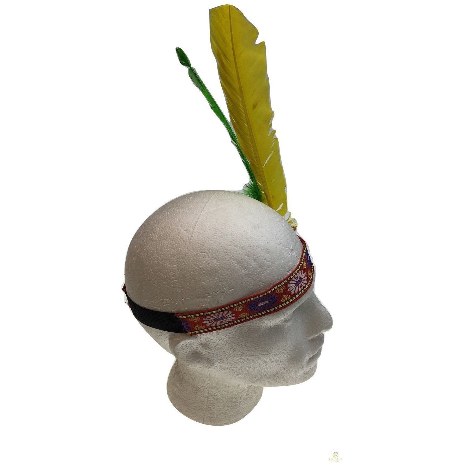 INDIAN Two Feather Headband Headdress Fancy Dress Native American Costume Party