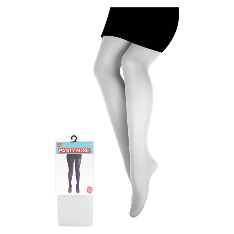 PANTYHOSE Tights Stockings Hosiery Womens Ladies Plain Colours - White - One Size Fits Most