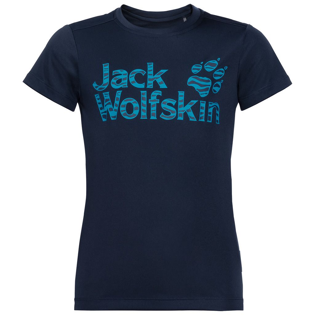 Jack Wolfskin Kids Jungle T Shirt Tee Top Sun UV Shield Shirt Childrens UPF 50+ - Night Blue