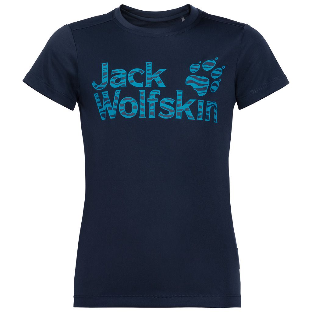 Jack Wolfskin Kids Jungle T Shirt Tee Top Sun UV Shield Shirt Childrens UPF 50+ - Night Blue