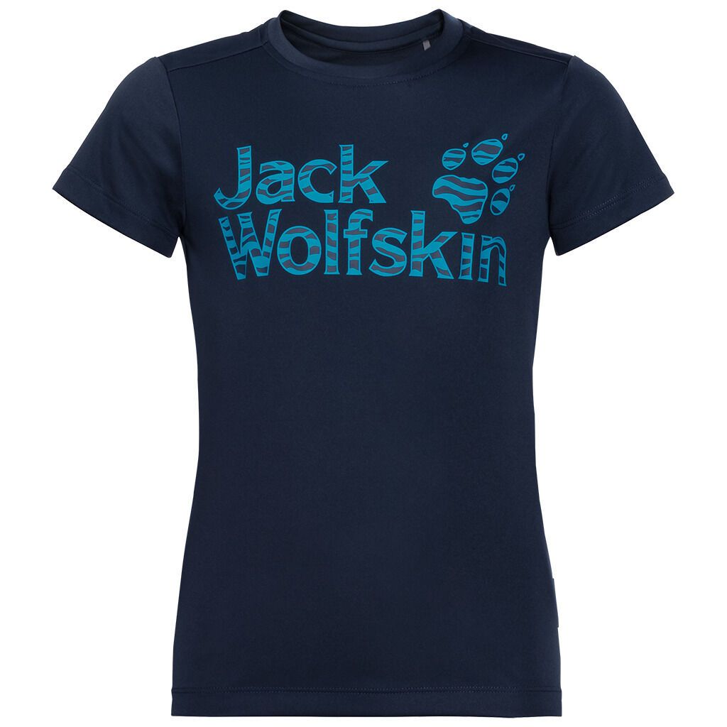 Jack Wolfskin Kids Jungle T Shirt Tee Top Sun UV Shield Shirt Childrens UPF 50+ - Night Blue