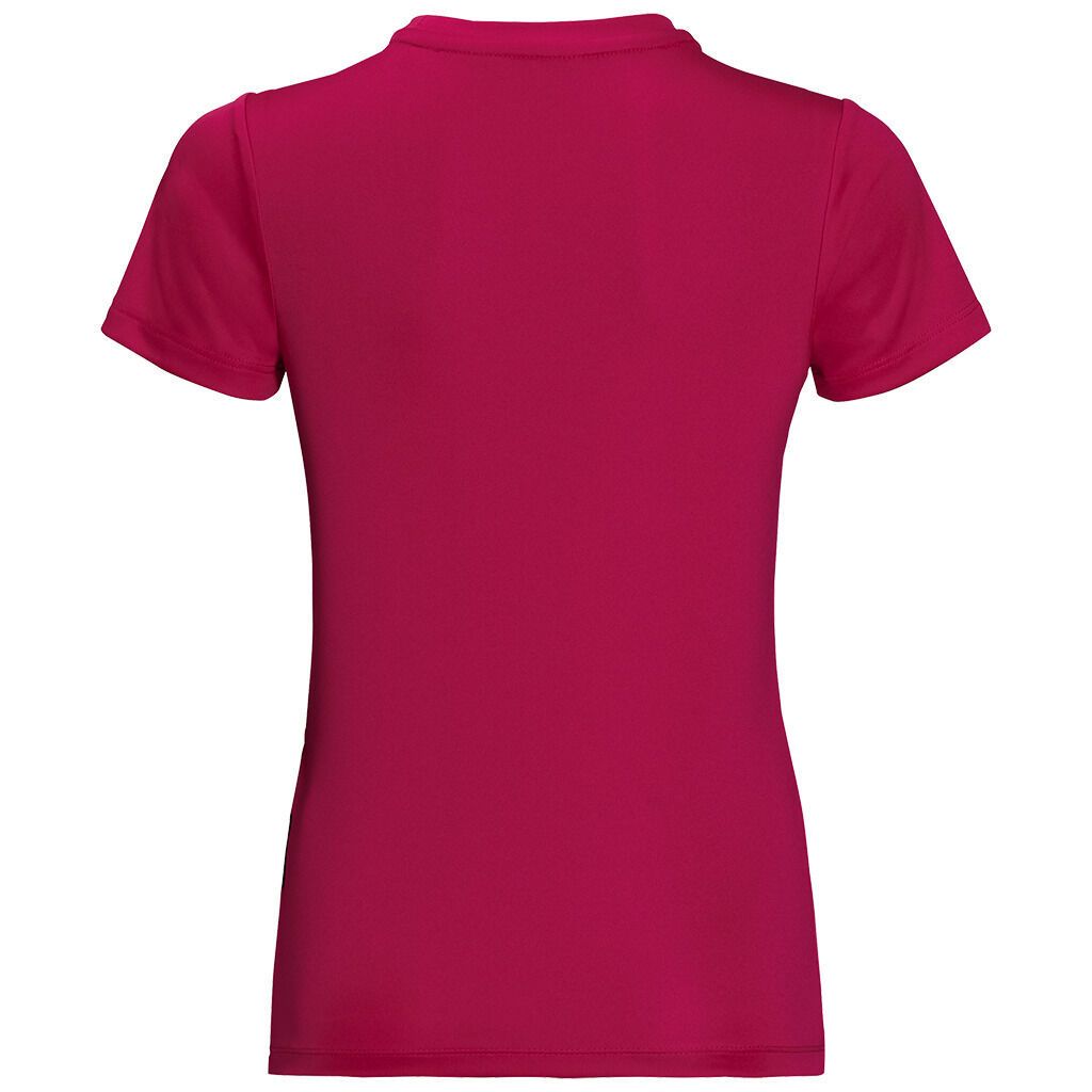 Jack Wolfskin Girls Jungle T Shirt Tee Top Sun UV Shield Shirt Childrens UPF 50+ - Azalea Red