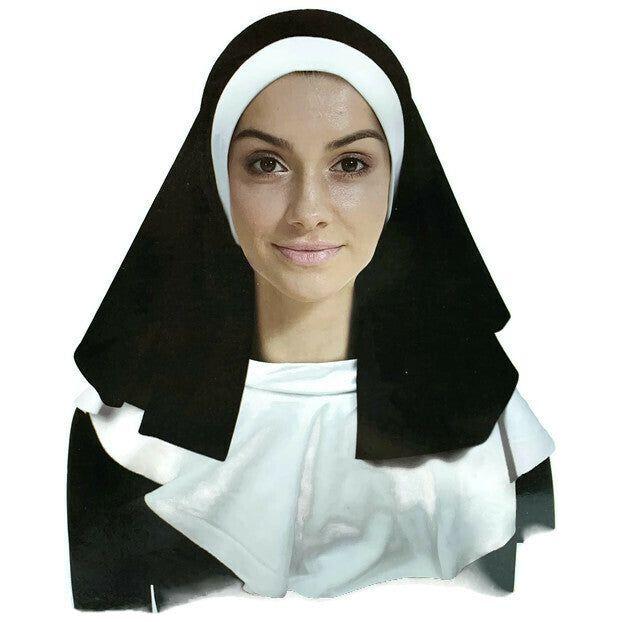 NUN Headpiece & Neckpiece Set Kit Collar Saints Sinners Church Sister Party