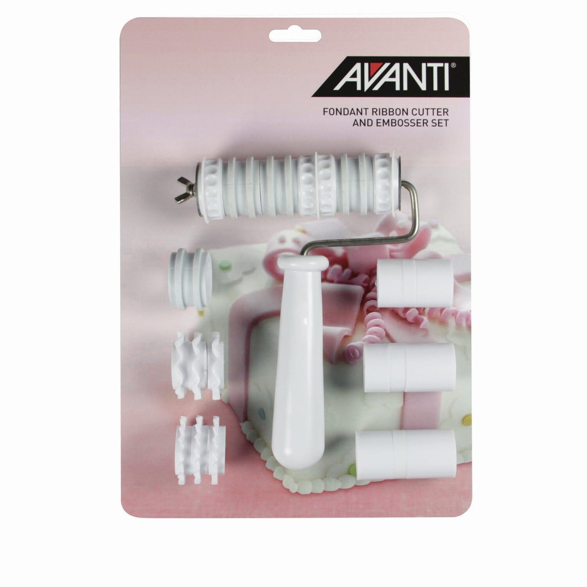 Avanti Fondant Ribbon Cut & Embosser Set w/ Interchangeable Wheel Designs