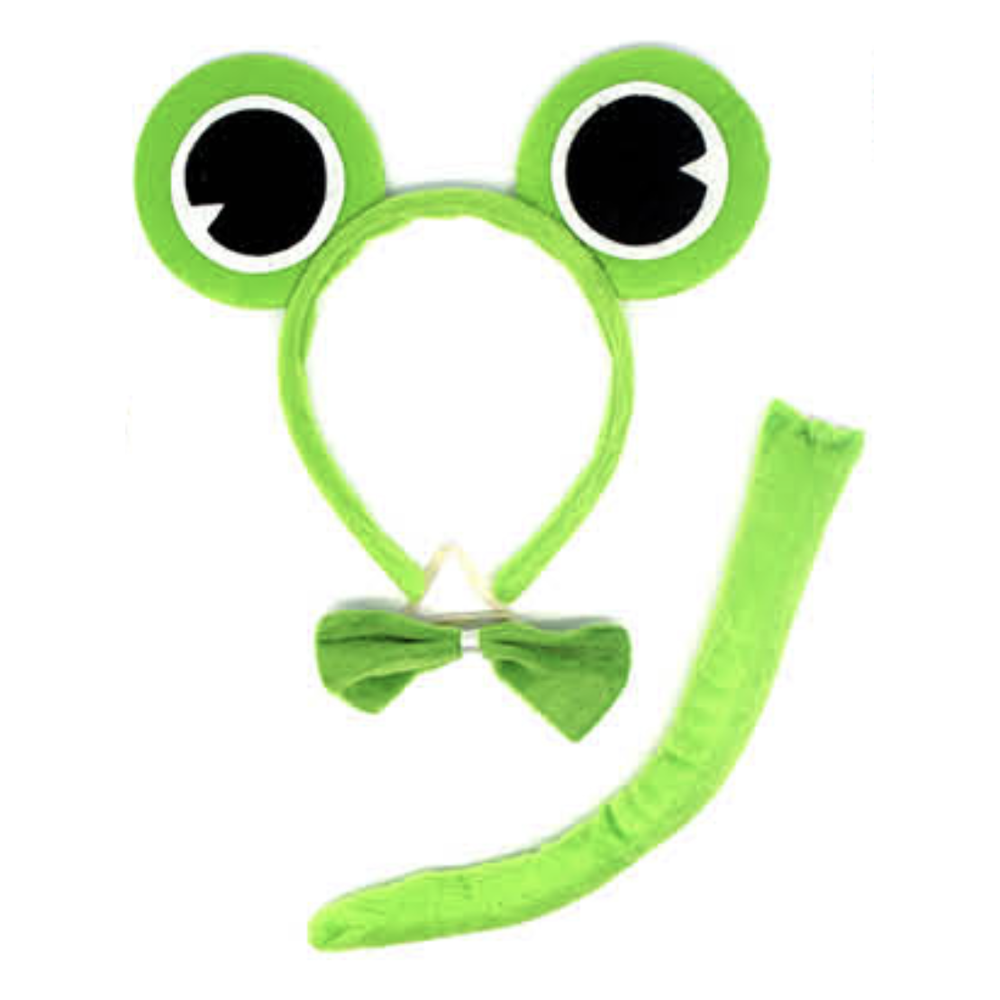 FROG HEADBAND w Bow Tail Animal Costume Halloween Party Hair Accessory