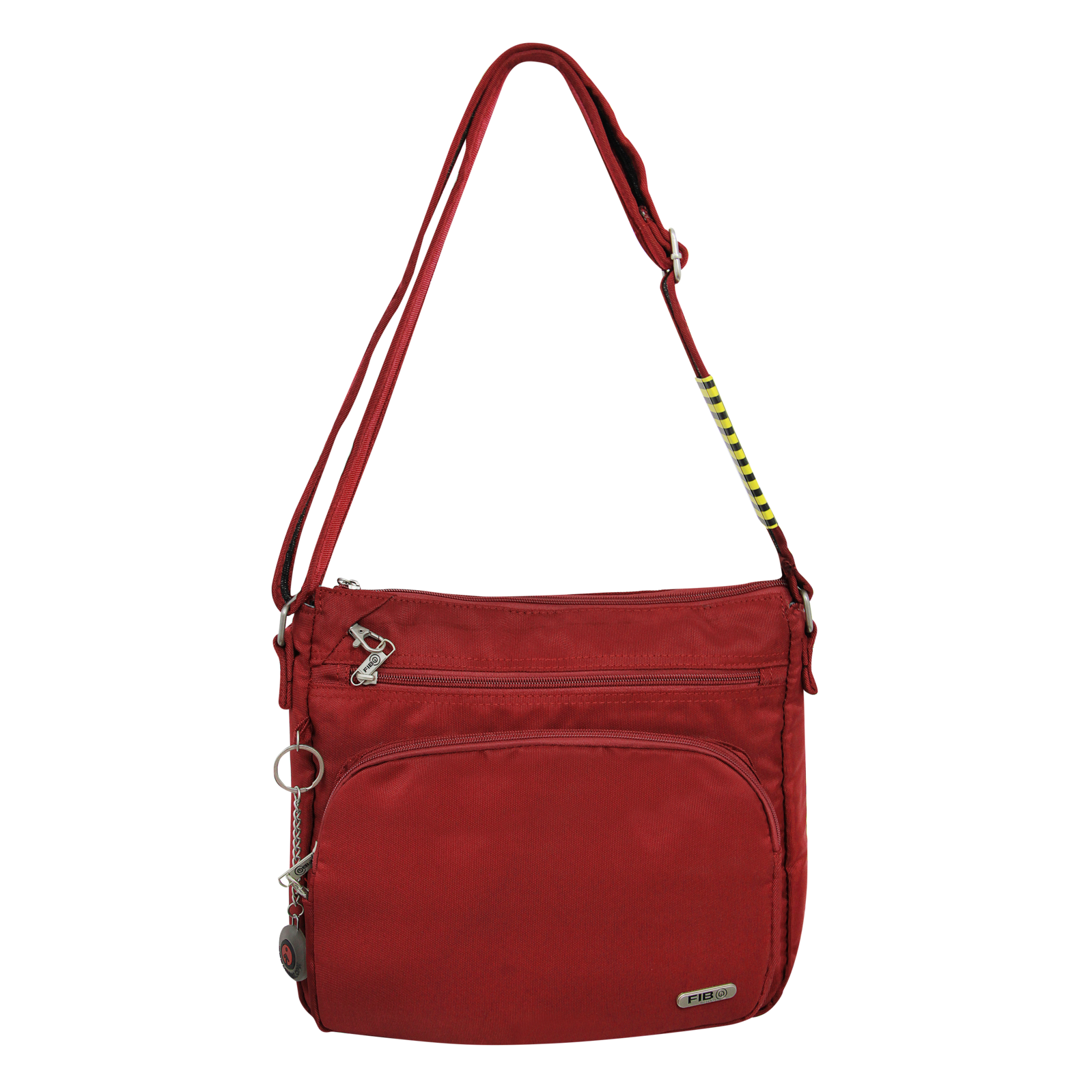 FIB Mens Crossbody Bag Satchel Adjustable Shoulder Strap Travel - Burgundy