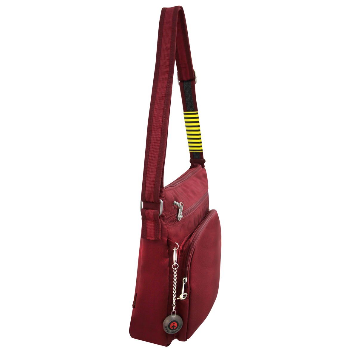 FIB Mens Crossbody Bag Satchel Adjustable Shoulder Strap Travel - Burgundy