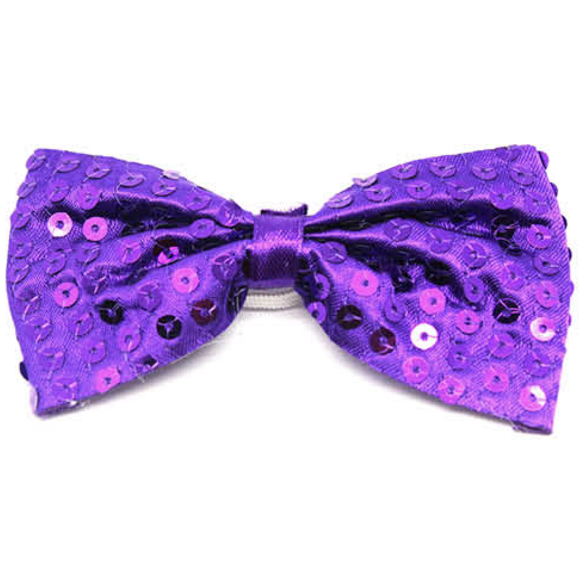 GLITTER SEQUIN BOW TIE Costume Fancy Dress Dance Fancy Shiny Party Bowtie - Purple