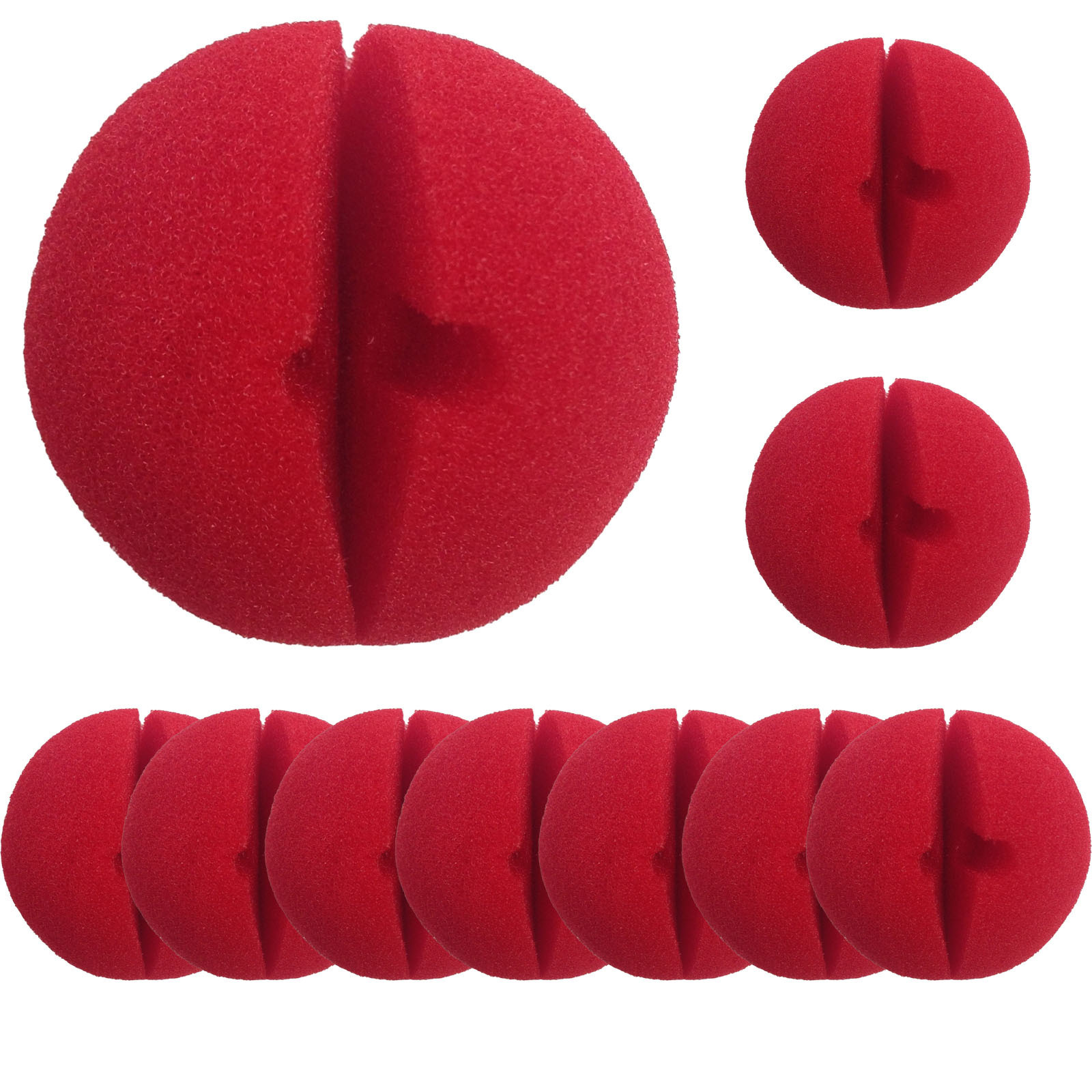 10x Soft CLOWN NOSES Costume Circus Halloween Spongy Fancy Fun Silly in Red