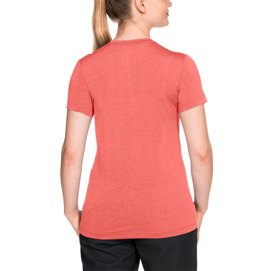 Jack Wolfskin Womens Crosstrail Short Sleeve Top T Shirt Base Layer Warm - Flamingo