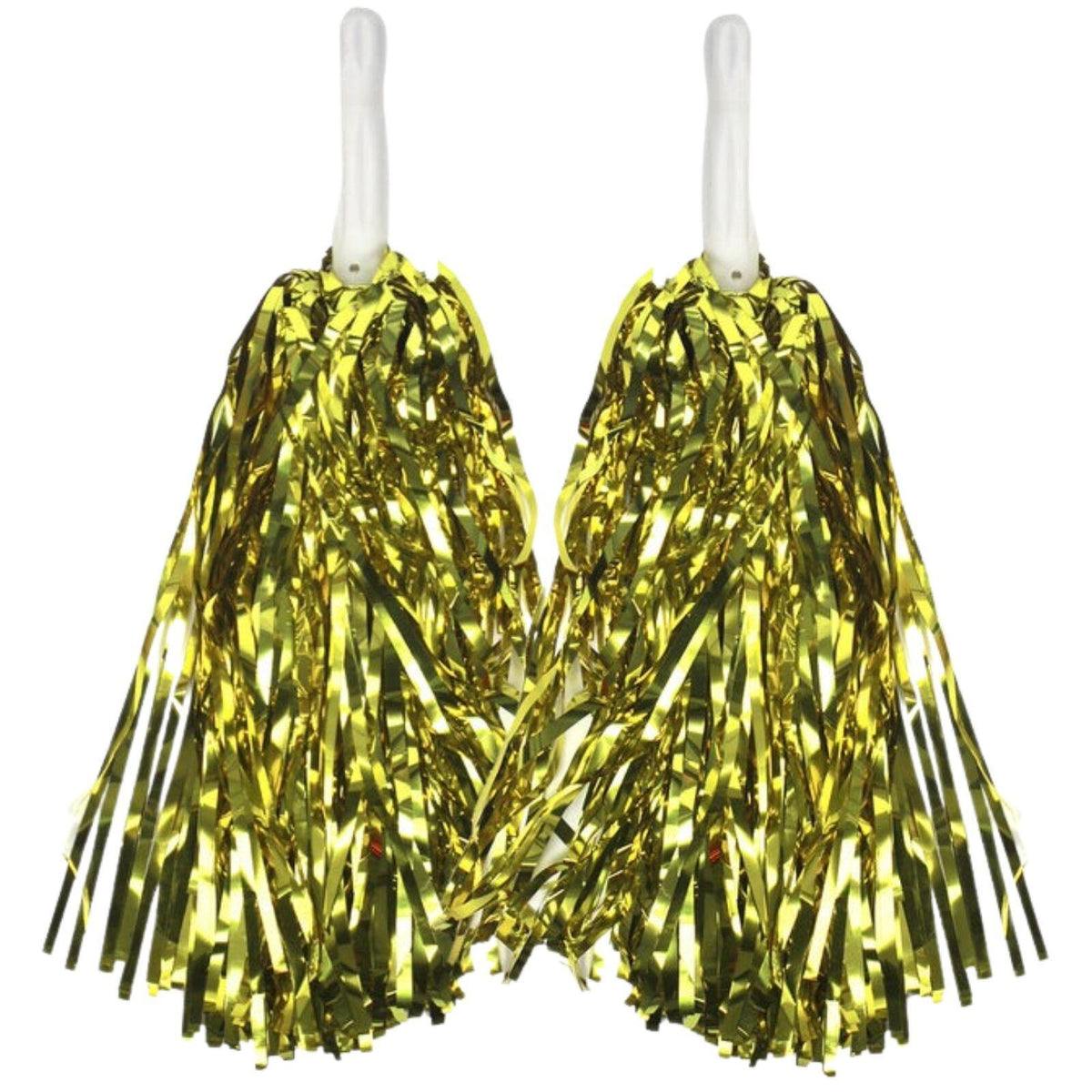Yellow Metallic Cheerleading Pom Poms – Set of 12 with Easy-Grip Handles Australia Day