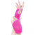 1 Pair Fishnet Gloves Fingerless Wrist Length 70s 80s Costume Party - Hot Pink