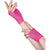 1 Pair Fishnet Gloves Fingerless Wrist Length 70s 80s Costume Party - Hot Pink