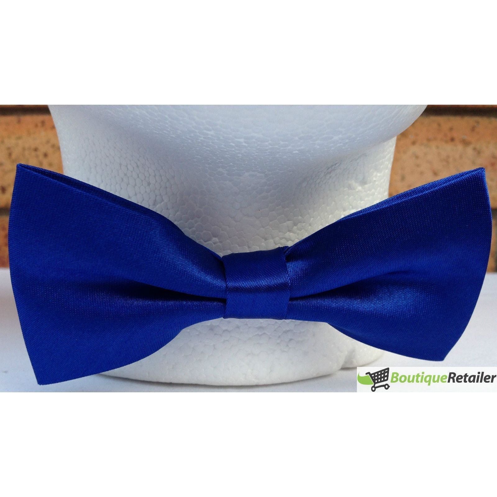 Mens BOW TIE Wedding Tuxedo Formal Bestman Necktie Classic Plain Party Pre-tied - Blue