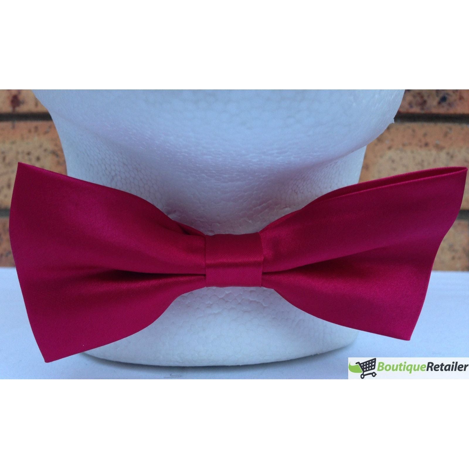 Mens BOW TIE Wedding Tuxedo Formal Bestman Necktie Classic Plain Party  - Burgundy