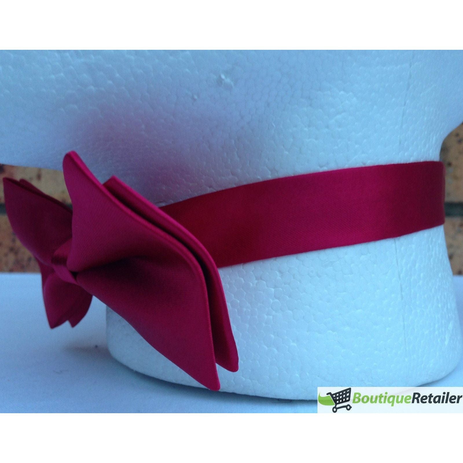 Mens BOW TIE Wedding Tuxedo Formal Bestman Necktie Classic Plain Party  - Burgundy