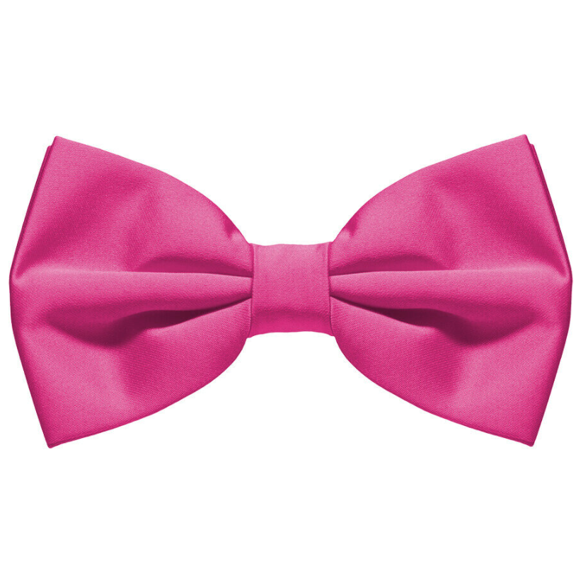 Mens BOW TIE Wedding Tuxedo Formal Bestman Necktie Classic Plain Party  - Hot Pink