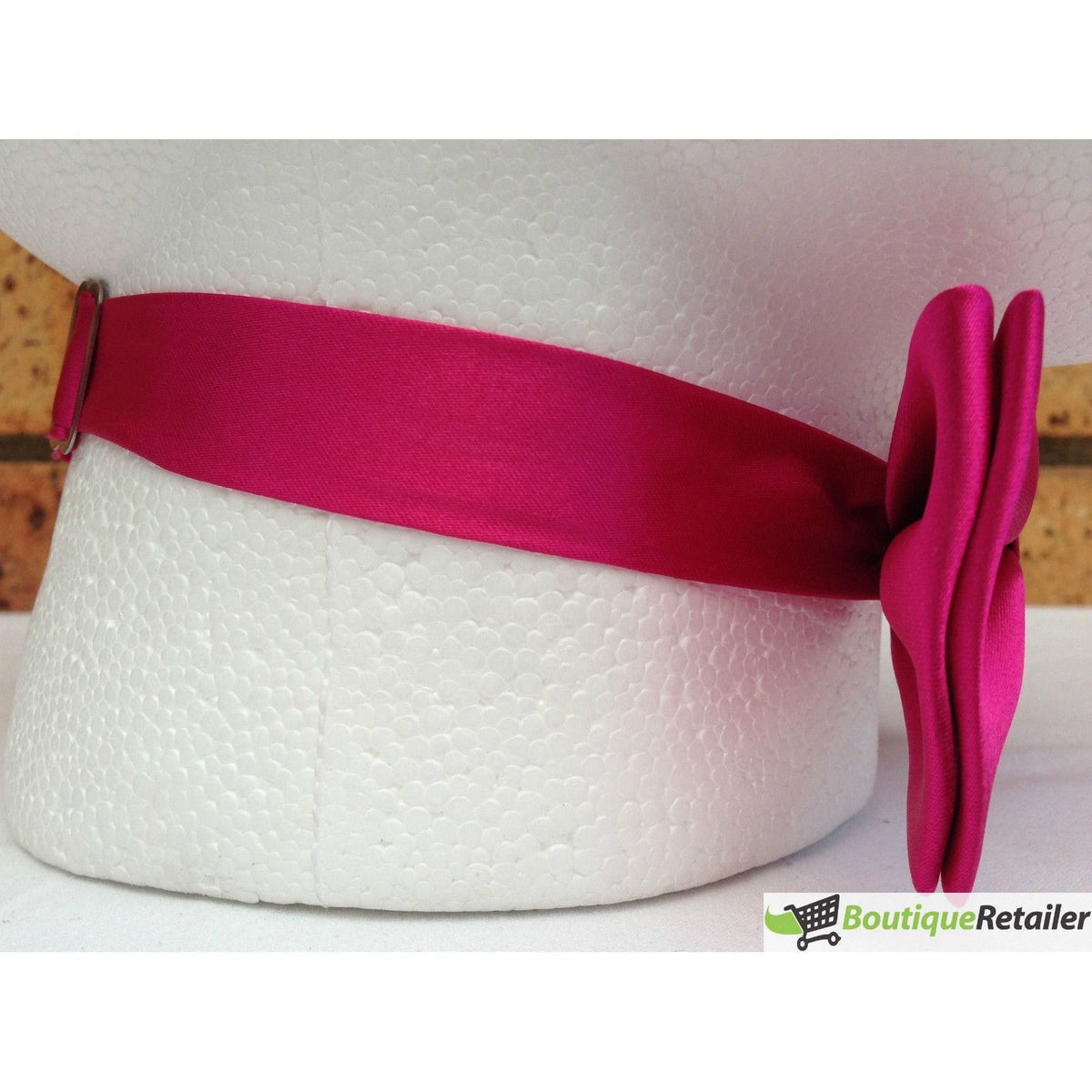 Mens BOW TIE Wedding Tuxedo Formal Bestman Necktie Classic Plain Party  - Hot Pink